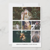 Minimalistisches einfaches Graduate-Six-Foto Einladung (Vorderseite)