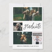 Minimalistisches einfaches Graduiertenschreiben| V Einladung (Vorderseite)