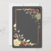 Minimalistisches Einfaches Grauen, Rose-Gold-Rahme Einladung (Rückseite)