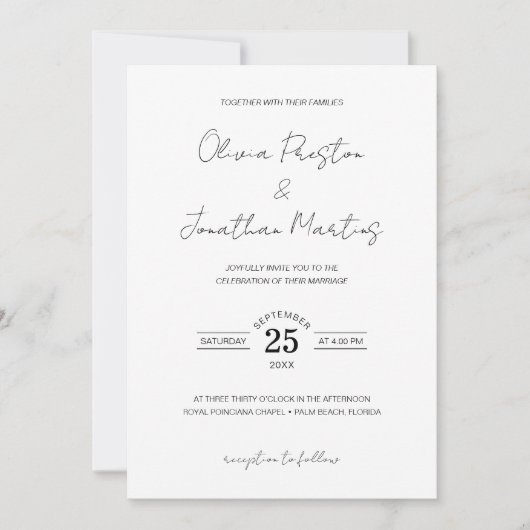 Minimalistisches Einfaches Hochfahren des QR-Code- Einladung (Vorderseite)