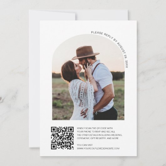 Minimalistisches Einfaches Hochfahren des QR-Code- Einladung (Rückseite)