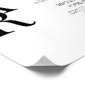 Minimalistisches einfaches Hochzeitsmenü Bar Plaka Poster (Ecke)