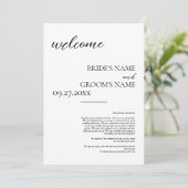 Minimalistisches Einfaches Hochzeitsprogramm (Stehend Vorderseite)