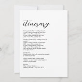 Minimalistisches Einfaches Hochzeitsprogramm (Rückseite)