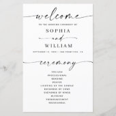 Minimalistisches einfaches Hochzeitsprogramm | Mod (Vorderseite)