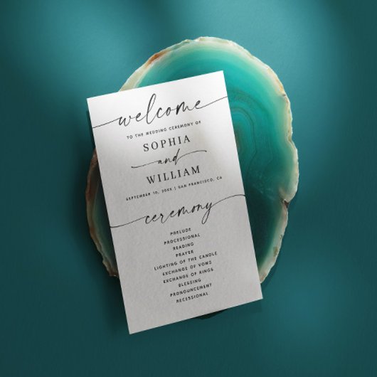 Minimalistisches einfaches Hochzeitsprogramm | Mod