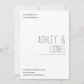 Minimalistisches Einfaches Layout Moderne Typograf Einladung (Vorderseite)