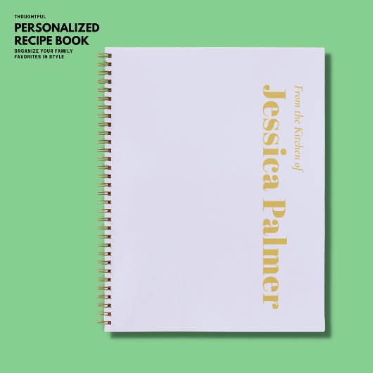 Minimalistisches einfaches Lilac Gold Rezept Journ Notizblock