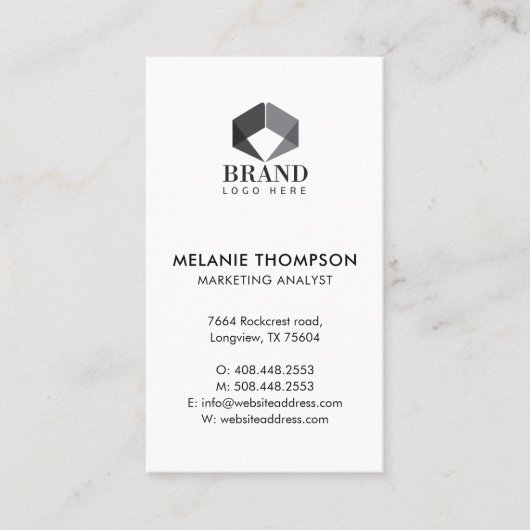 Minimalistisches, einfaches Logo für Ihr Unternehm Visitenkarte (Vorderseite)