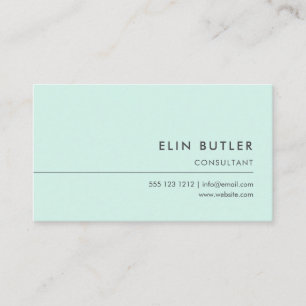 Minimalistisches einfaches Logo-Pastellgrün Visitenkarte