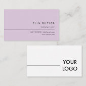 Minimalistisches einfaches Logo-Pastelllila Visitenkarte (Vorne/Hinten)