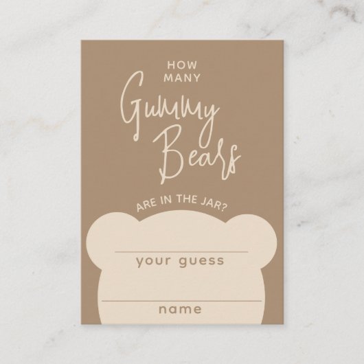 Minimalistisches einfaches, modernes Bear Baby Sho Begleitkarte (Vorderseite)