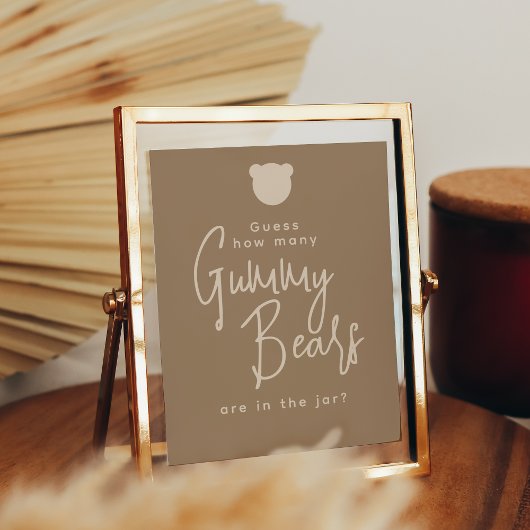 Minimalistisches einfaches, modernes Bear Baby Sho Poster