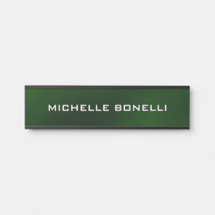 Minimalistisches einfaches modernes dunkelgrünes S Türschild