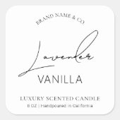 Minimalistisches, einfaches, modernes Schwarz-weiß Quadratischer Aufkleber (Vorderseite)