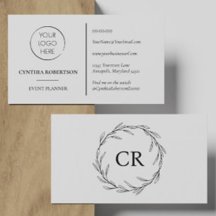 Minimalistisches einfaches Monogramm-Logo Olivenkr Visitenkarte