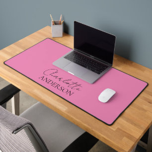 Minimalistisches einfaches Monogramm Name Rosa Sch Schreibtischunterlage