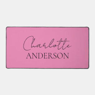 Minimalistisches einfaches Monogramm Name Rosa Sch Schreibtischunterlage