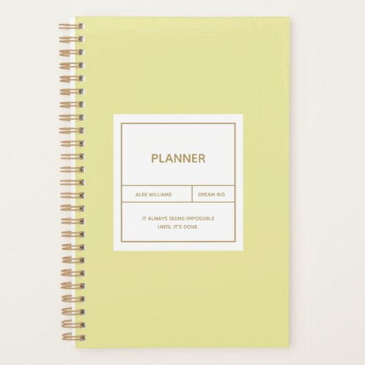 Minimalistisches Einfaches Plandesign Planer (Vorderseite)