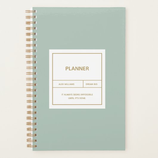 Minimalistisches Einfaches Plandesign Planer (Vorderseite)