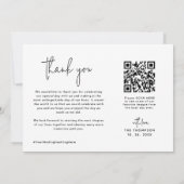 Minimalistisches Einfaches QR-Foto Hochfahren Dankeskarte (Rückseite)