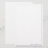 Minimalistisches, einfaches Quadrat-Border-Black-G Briefpapier (Vorne/Hinten)