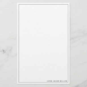 Minimalistisches, einfaches Quadrat-Border-Black-G Briefpapier
