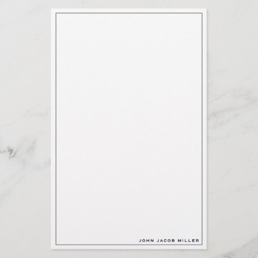Minimalistisches, einfaches Quadrat-Border-Black-G Briefpapier (Vorderseite)
