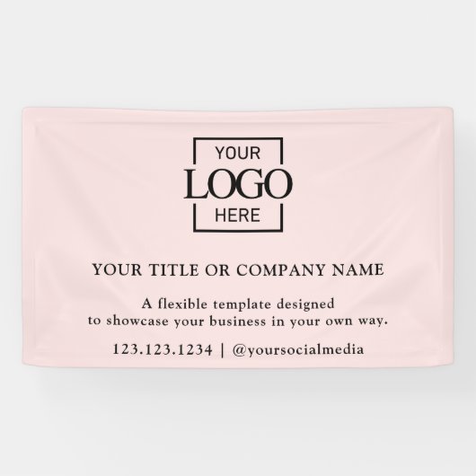 Minimalistisches einfaches rosa Geschäftslogo Prof Banner (Horizontal)