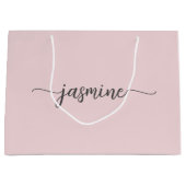 Minimalistisches, einfaches Rosa Monogramm-Girl-Sc Große Geschenktüte (Vorderseite)