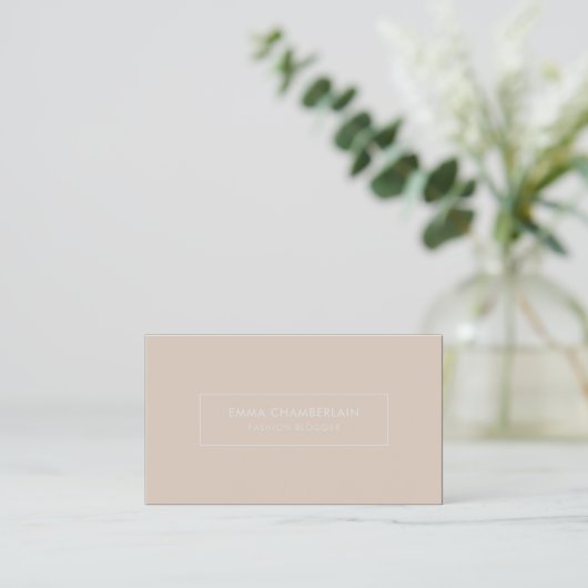 Minimalistisches, einfaches Rosa Visitenkarte (Stehend Vorderseite)