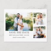 Minimalistisches Einfaches Save the Date 3 Foto Postkarte (Vorderseite)