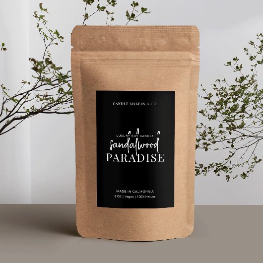 Minimalistisches, einfaches Schwarz-Weiß-Wachs-Mel Lebensmitteletikett