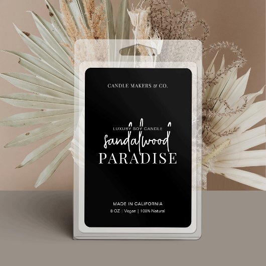 Minimalistisches, einfaches Schwarz-Weiß-Wachs-Mel Lebensmitteletikett