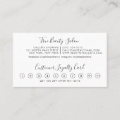 Minimalistisches Einfaches Schwarz-weißes Skript L Treuekarte (Rückseite)