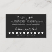 Minimalistisches Einfaches Schwarz-weißes Skript L Treuekarte (Rückseite)