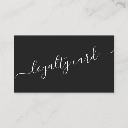 Minimalistisches Einfaches Schwarz-weißes Skript L Treuekarte (Vorderseite)