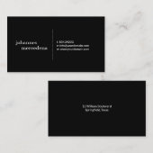 Minimalistisches einfaches schwarzes berufliches visitenkarte (Vorne/Hinten)