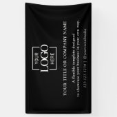 Minimalistisches einfaches schwarzes Geschäftslogo Banner (Vertikal)
