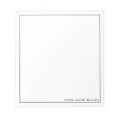 Minimalistisches einfaches schwarzes Quadrat-Borde Notizblock (Vorderseite)