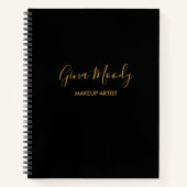 Minimalistisches, einfaches Schwarzgeschäft Notizblock (Vorderseite)