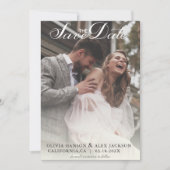 Minimalistisches Einfaches Script Foto Black Weddi Save The Date (Vorderseite)