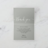 Minimalistisches Einfaches Script-Hochzeitsschreib Dankeskarte (Innenseite)