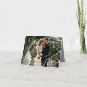 Minimalistisches Einfaches Script-Hochzeitsschreib Dankeskarte (Vorderseite)