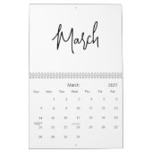 Minimalistisches einfaches Skript für Schwarzweiß, Kalender (Mär 2027)