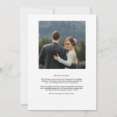 Minimalistisches einfaches Skript mit Herz-Hochzei Dankeskarte (Rückseite)