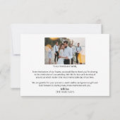 Minimalistisches einfaches Skript mit Herz-Hochzei Dankeskarte (Rückseite)