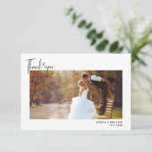 Minimalistisches einfaches Skript mit Herz-Hochzei Dankeskarte (Stehend Vorderseite)