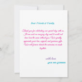 Minimalistisches einfaches Skript mit Herz-Hochzei Dankeskarte (Rückseite)