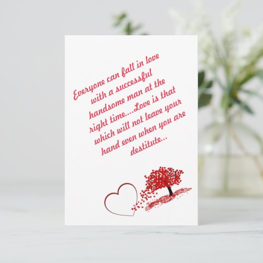 Minimalistisches Einfaches Skript mit Herzdesign Dankeskarte (Stehend Vorderseite)